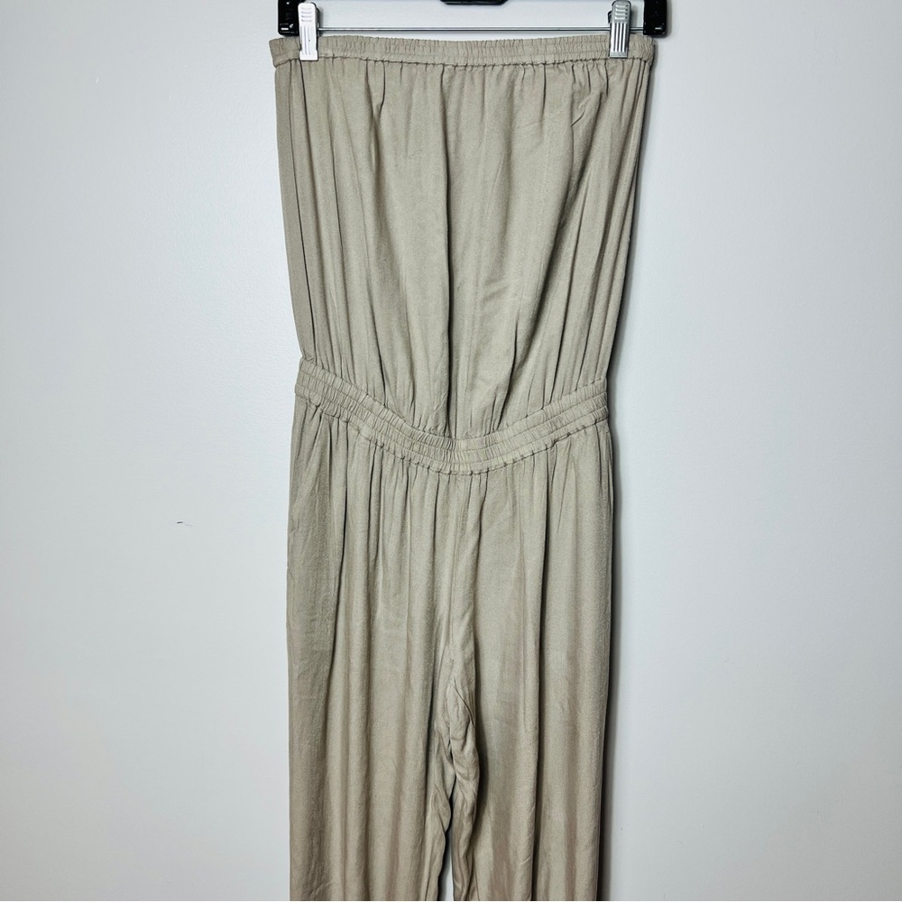 Sunday Best By Aritzia Tabata Tan Strapless Jumpsuit  women Size S - Picture 4 of 14